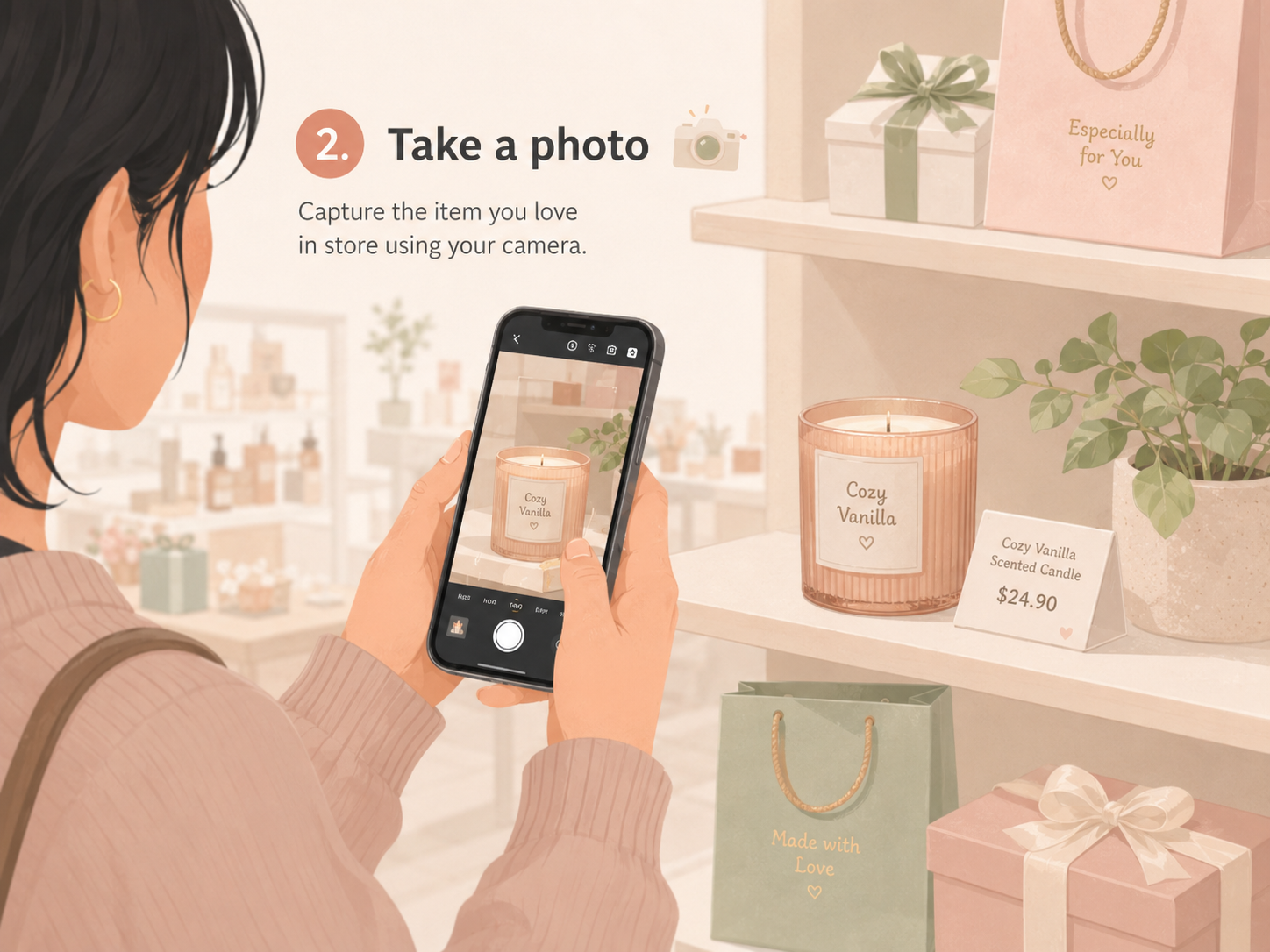 Take a photo of any item in store to add to your wishlist